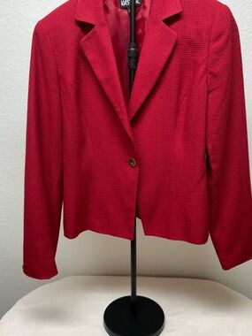 Kasper Vibrant Red Women's Textured One-Button Blazer